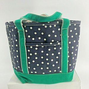 Land's End Small Boat Tote Bag Keychain Blue Green